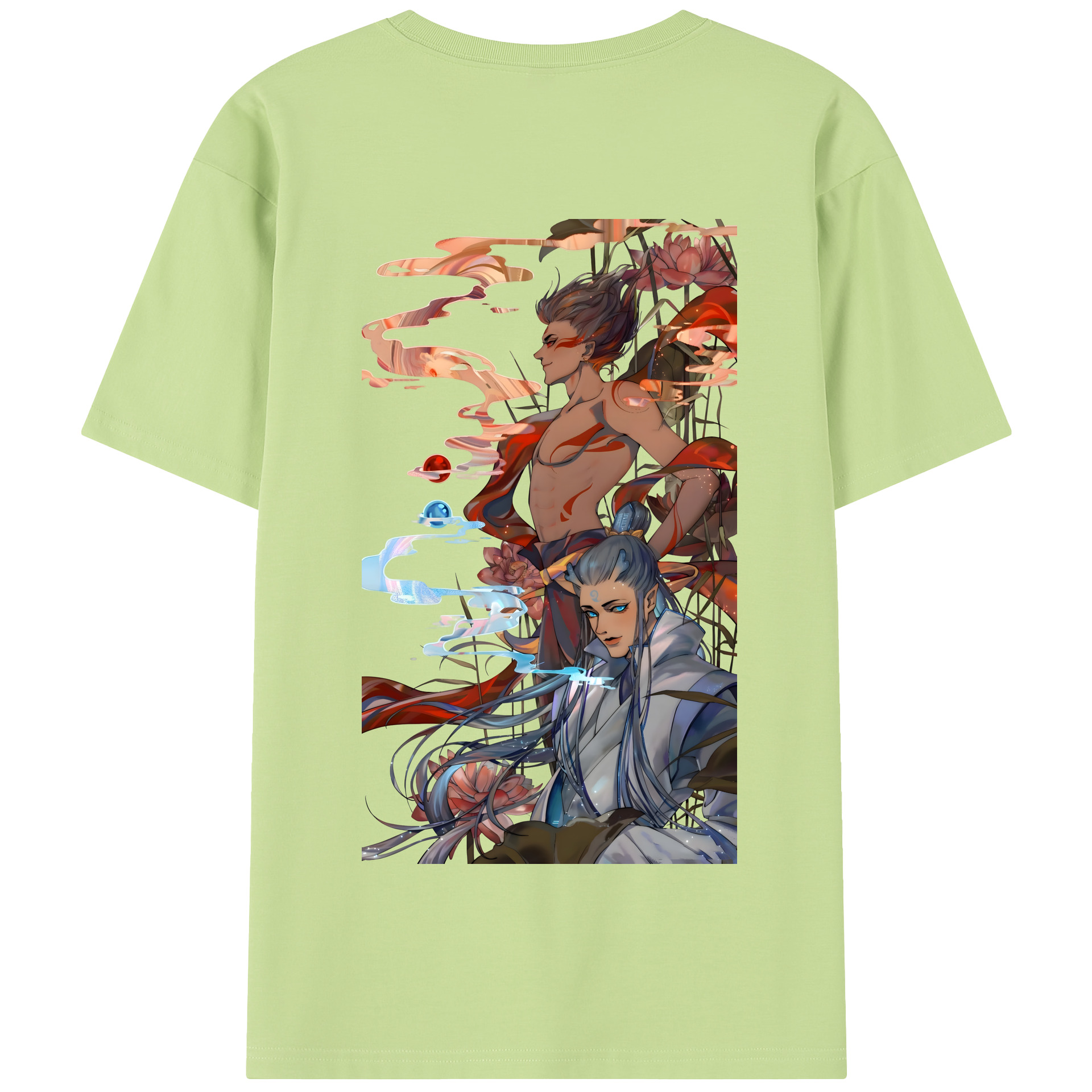 （画像用） Ne Zha 2 ナタ 魔童の大暴れ 綿100％半袖Tシャツ（背面プリント）
